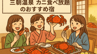 【三朝温泉×カニ食べ放題】贅沢グルメ旅におすすめ!大江戸温泉物語 Premium 斉木別館