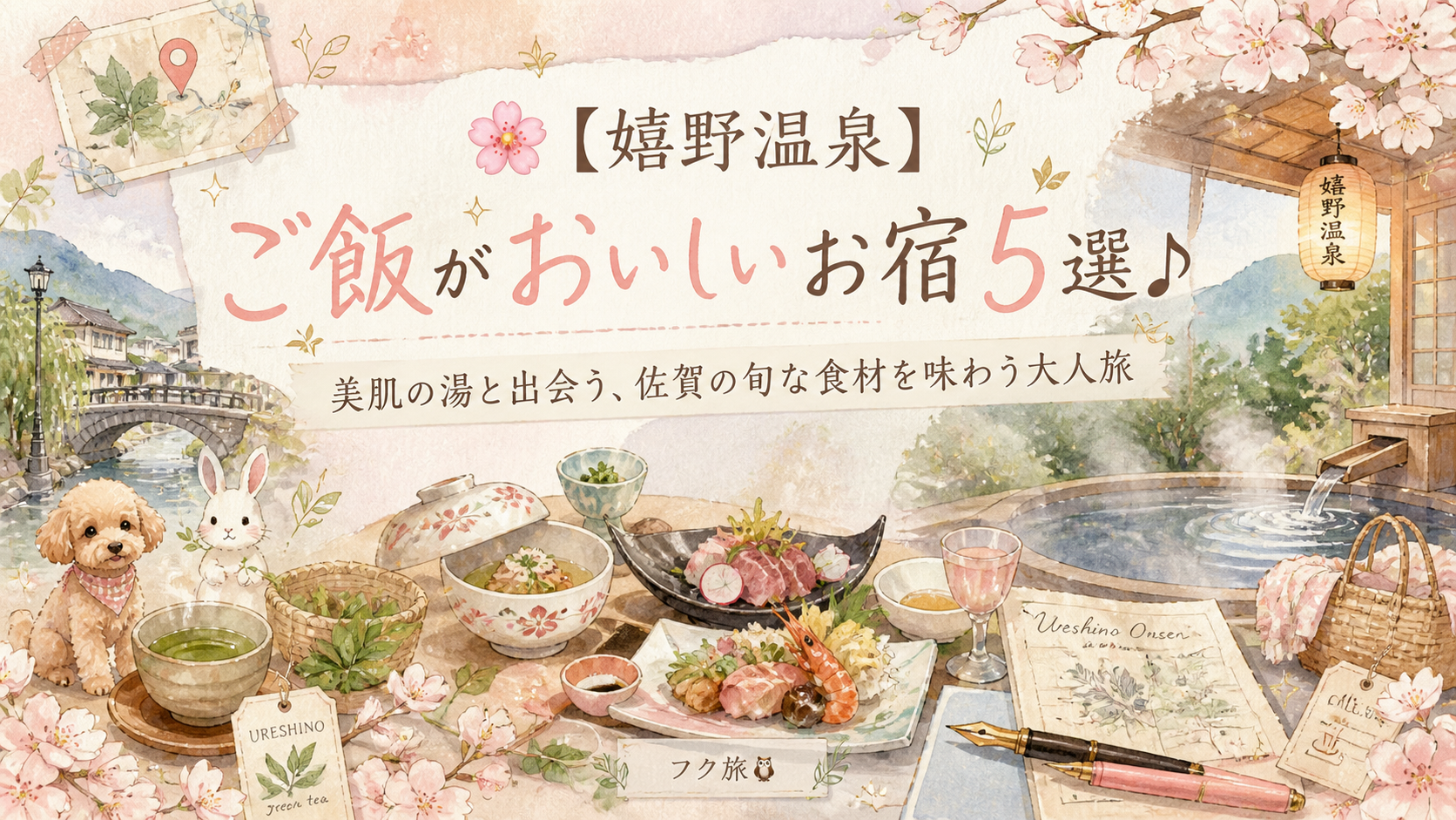 🌸 【嬉野温泉】ご飯がおいしいお宿5選♪｜美肌の湯と出会う、佐賀の旬な食材を味わう大人旅